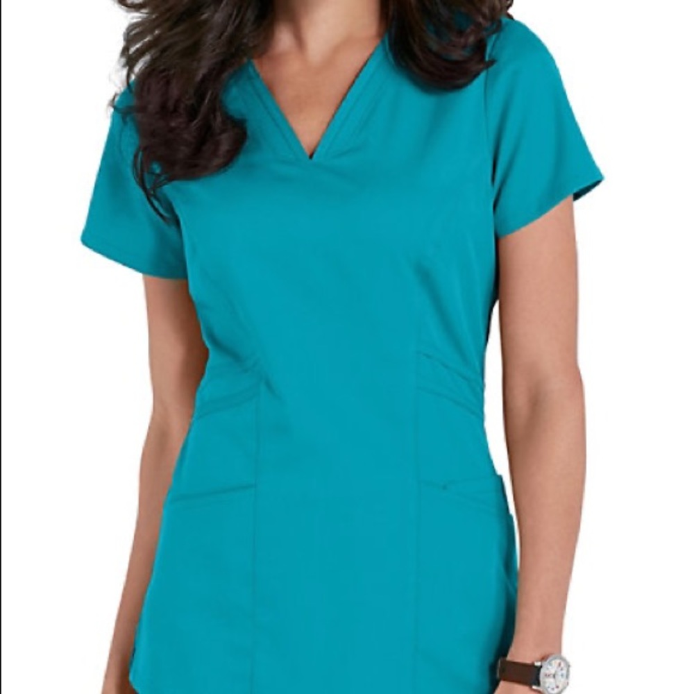 Grey’s Anatomy Marquis V-neck Scrub Top- Teal- Sm EUC